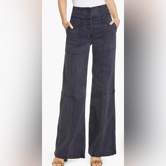 Ulla Johnson Denim - NWT Ulla Johnson Charcol Greer Jean Wide-Leg Jeans Size 2
